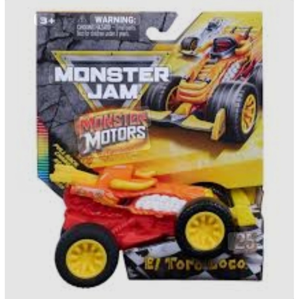 Monster Jam Monster Motors El Toro‎ Loco Pull Back Truck Orange Red Spin Master